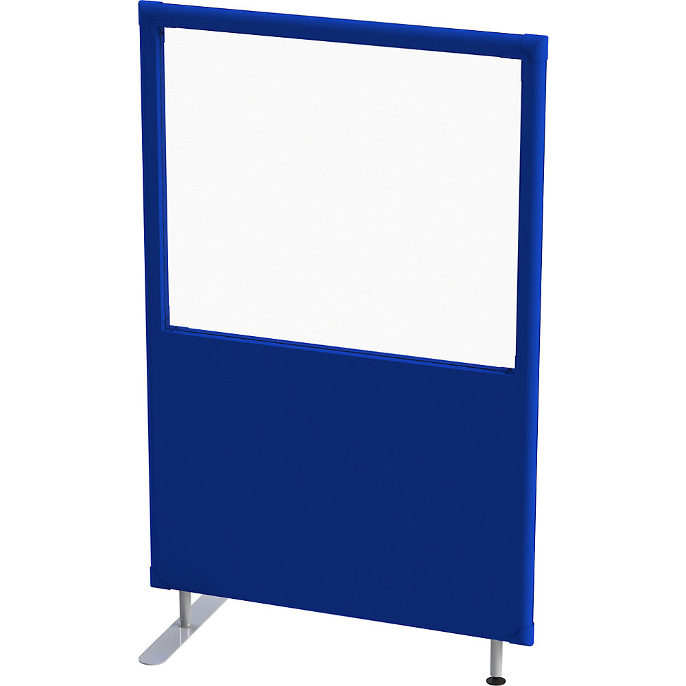 Eurokraft pro Geluiddempende scheidingswand, paneel met venster, breedte 1000 mm, hoogte 1600 mm, blauw