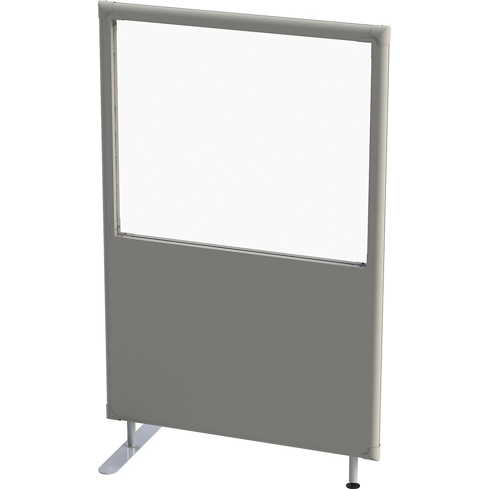 Eurokraft pro Geluiddempende scheidingswand, paneel met venster, breedte 1000 mm, hoogte 1600 mm, grijs