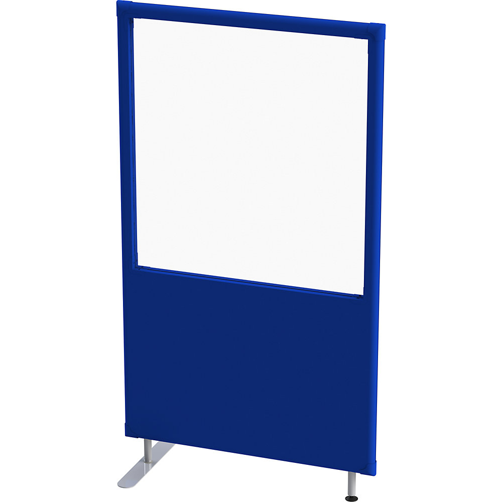 Eurokraft pro Geluiddempende scheidingswand, paneel met venster, breedte 1000 mm, hoogte 1800 mm, blauw