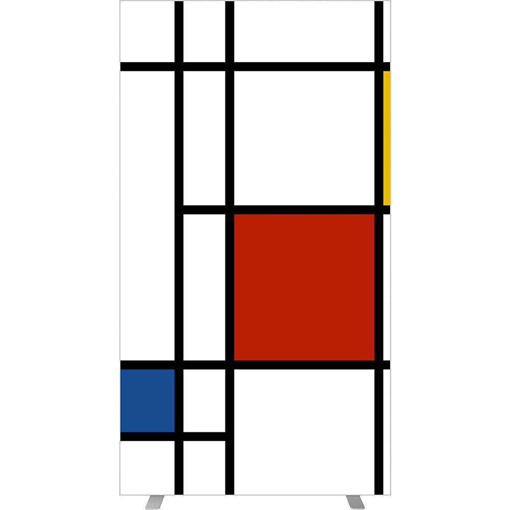EasyScreen Scheidingswand , h x d = 1740 x 390 mm, met fotomotief, model Mondriaan, breedte 940 mm