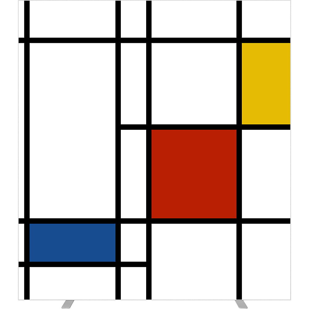 EasyScreen Scheidingswand , h x d = 1740 x 390 mm, met fotomotief, model Mondriaan, breedte 1600 mm