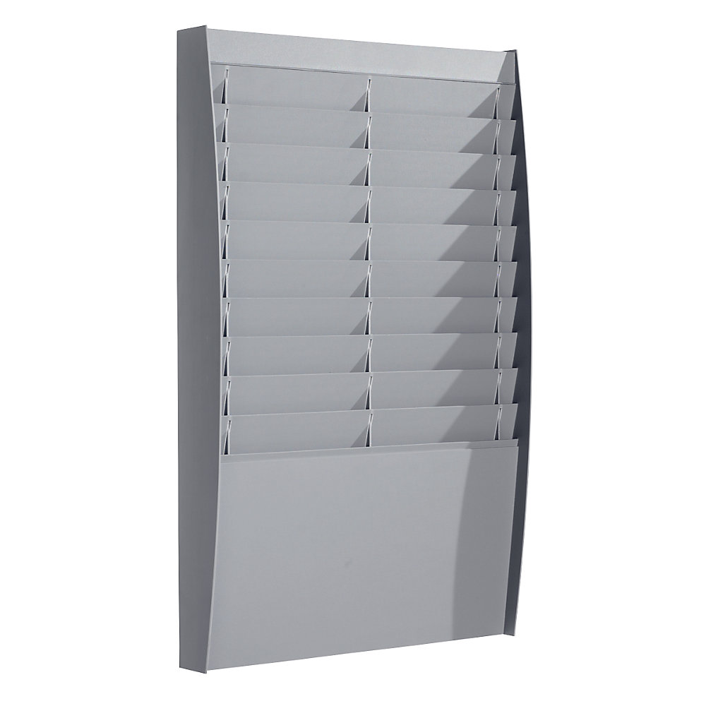 Paperflow Sorteerbord, 2 x 10 vakken, h x b x d = 865 x 544 x 106 mm, aluminiumkleurig