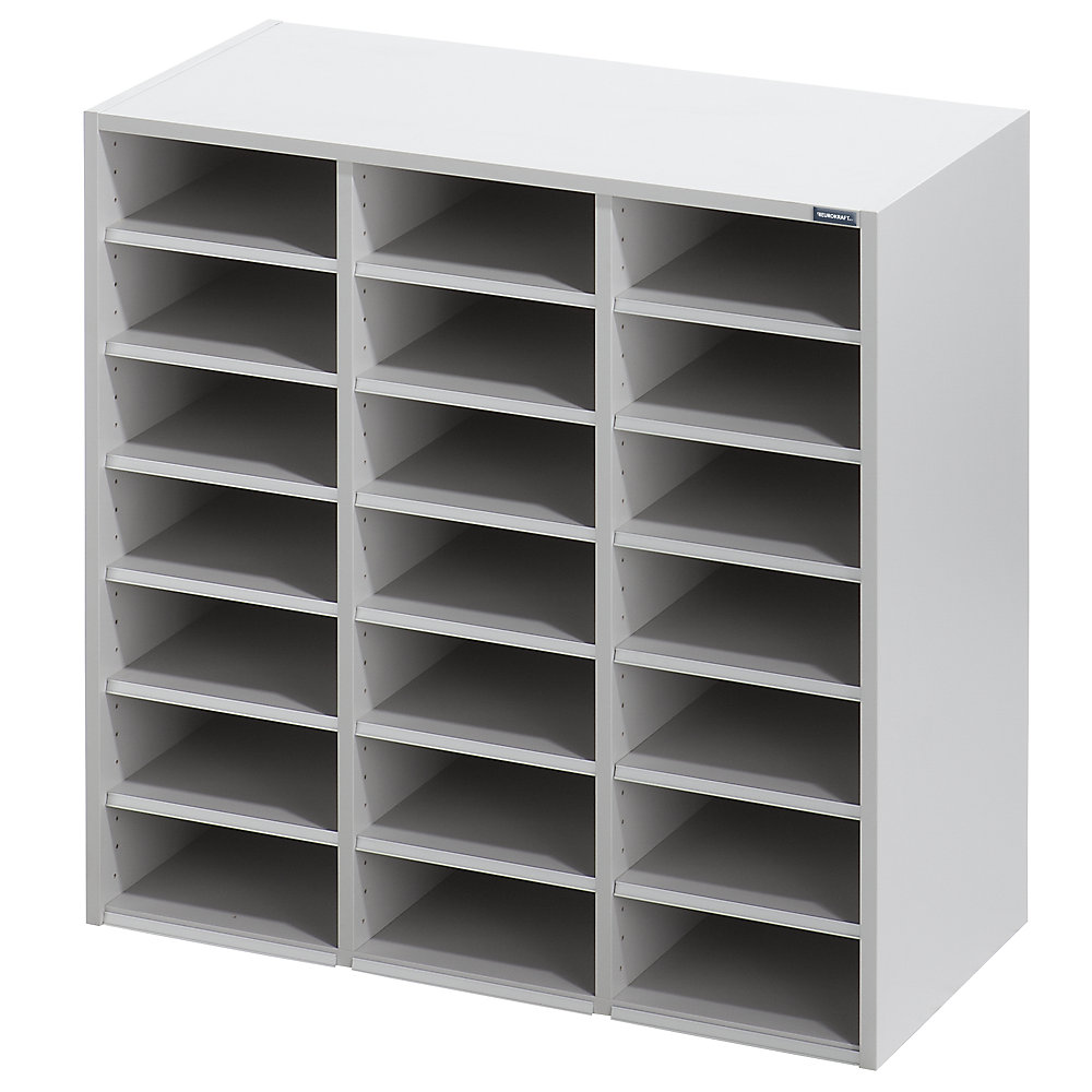 Eurokraft pro Sorteeropzet, h x b x d = 922 x 913 x 420 mm, 21 vakken, lichtgrijs RAL 7035