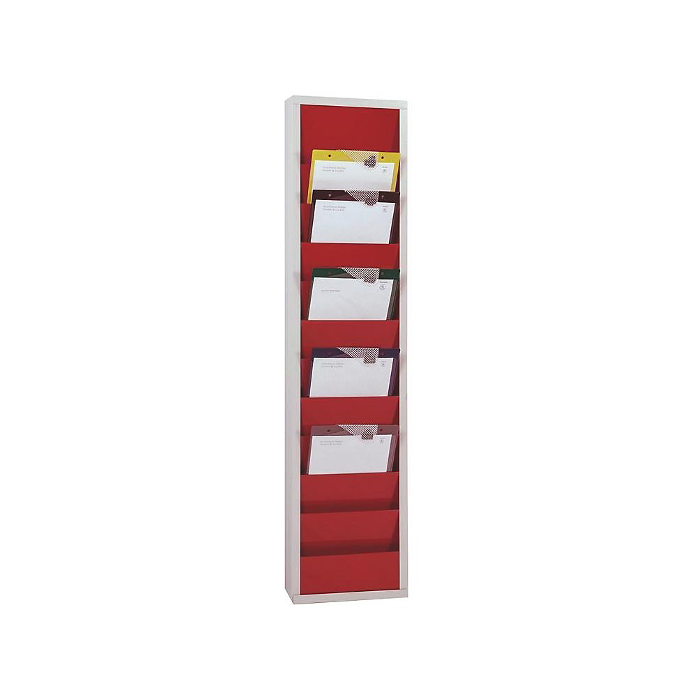 EICHNER Planbord, met 10 rails, een rij, h x b x d = 1280 x 315 x 74 mm, rood