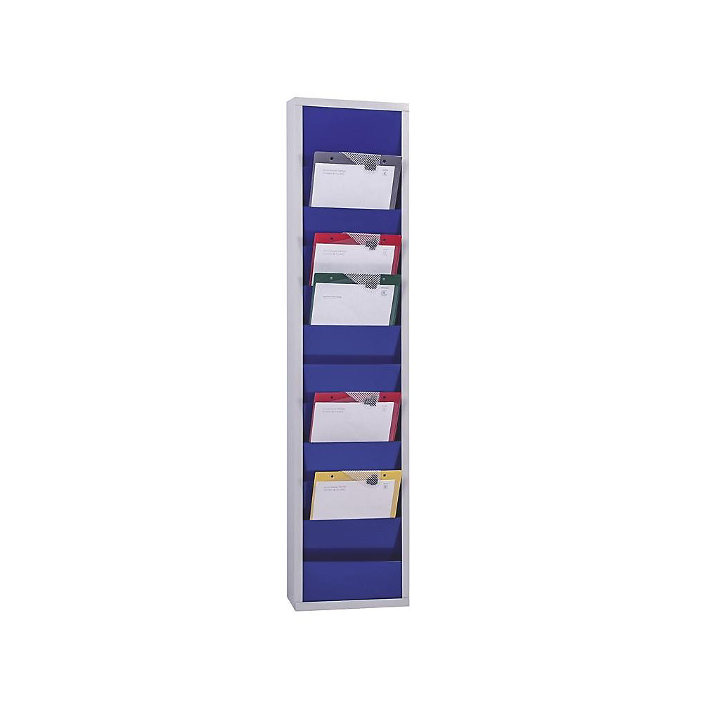 EICHNER Planbord, met 10 rails, een rij, h x b x d = 1280 x 315 x 74 mm, blauw