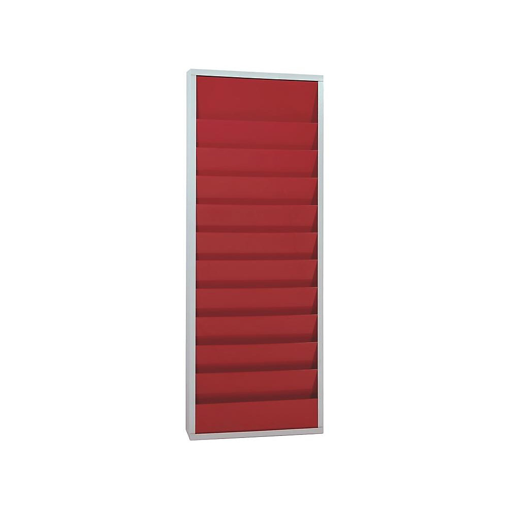 EICHNER Planbord, met 10 rails, dubbele rij, h x b x d = 1280 x 554 x 74 mm, rood