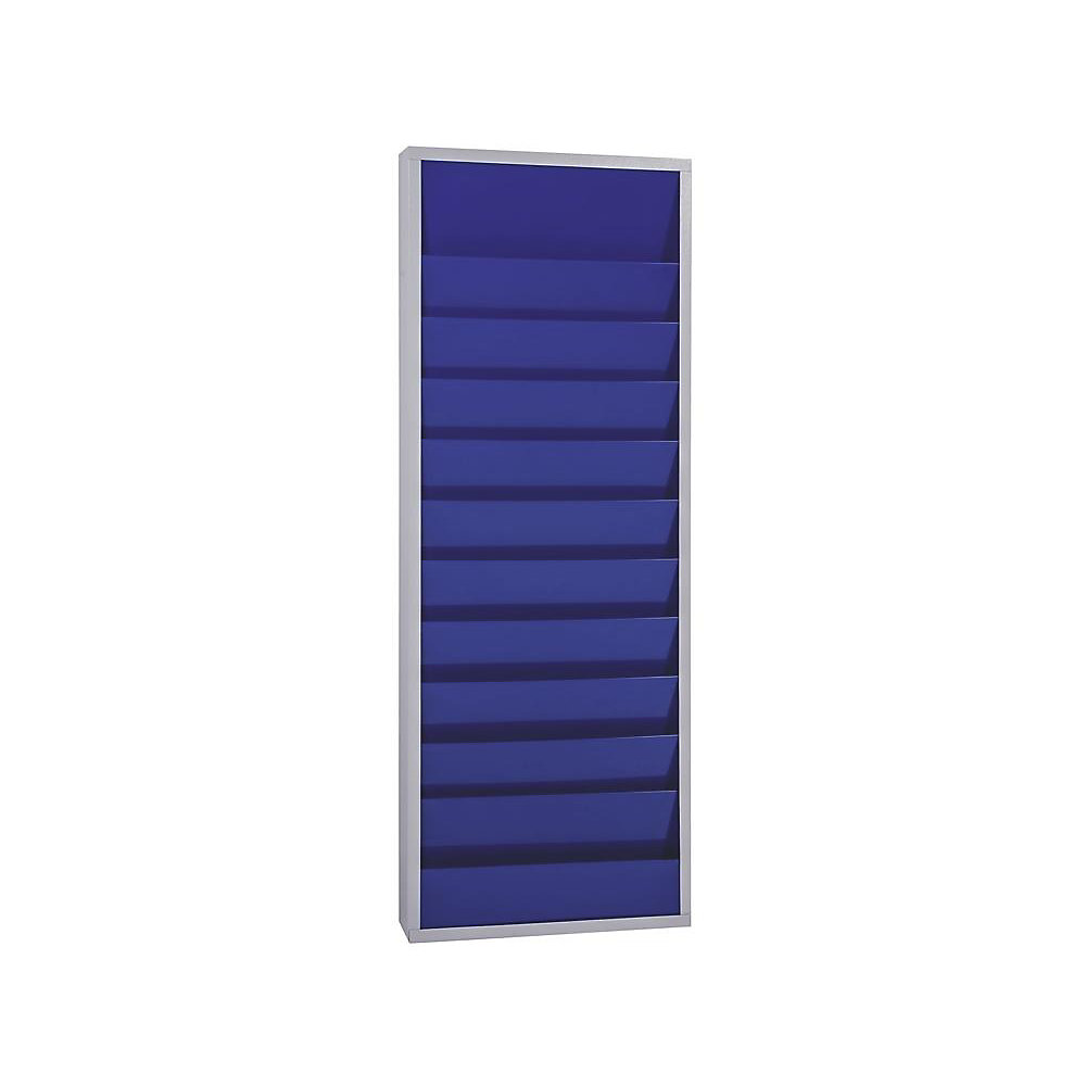 EICHNER Planbord, met 10 rails, dubbele rij, h x b x d = 1280 x 554 x 74 mm, blauw