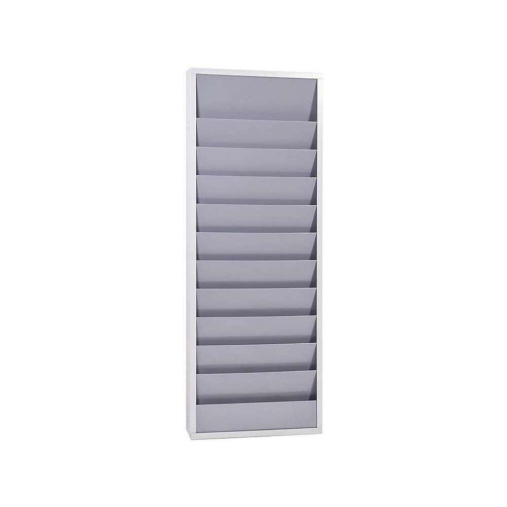 EICHNER Planbord, met 10 rails, dubbele rij, h x b x d = 1280 x 554 x 74 mm, grijs
