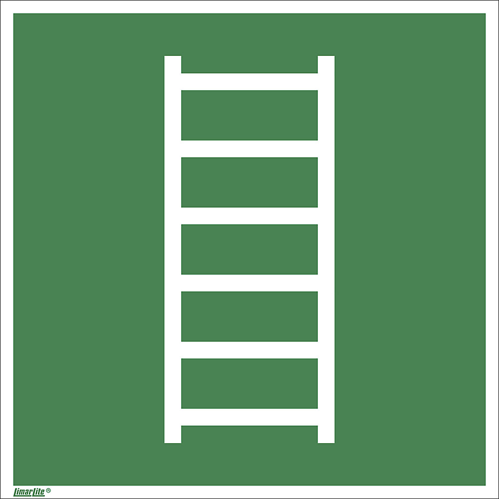 Reddingsbord, vluchtladder, VE = 10 stuks, kunststof, 150 x 150 mm