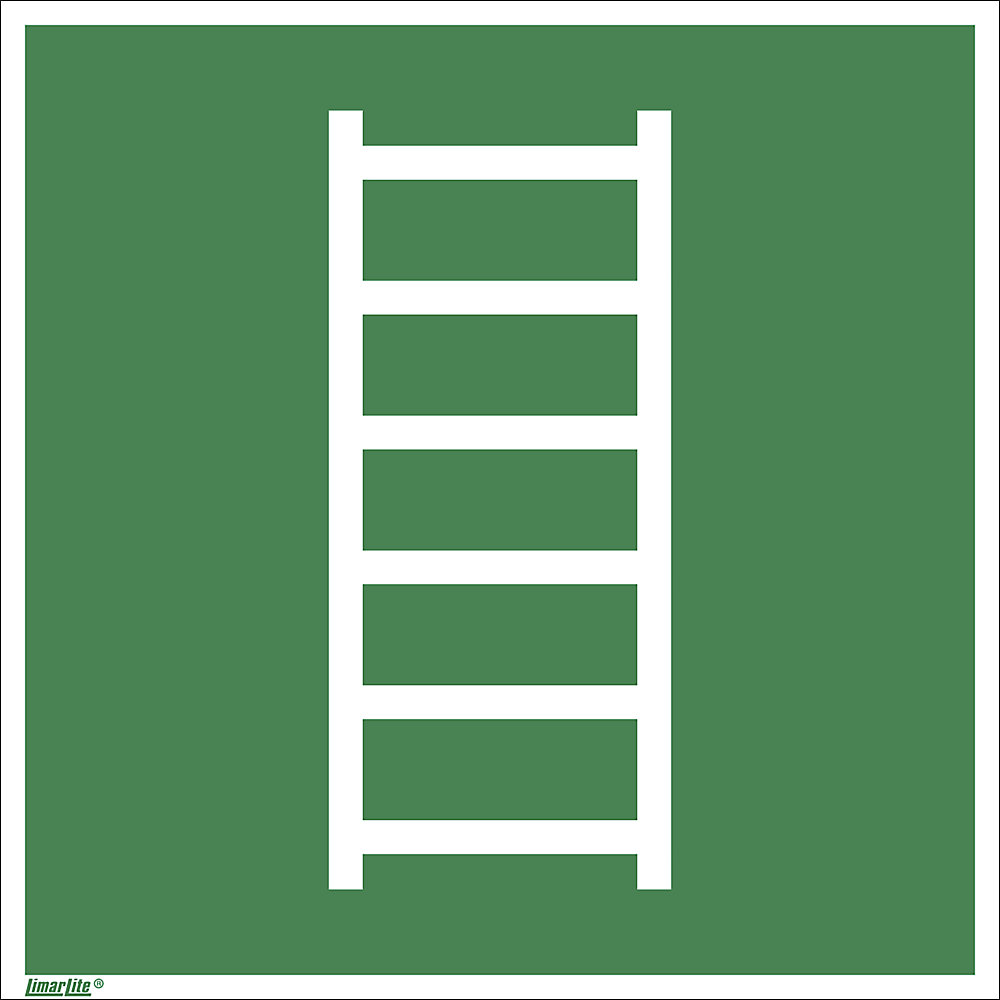 Reddingsbord, vluchtladder, VE = 10 stuks, kunststof, 200 x 200 mm
