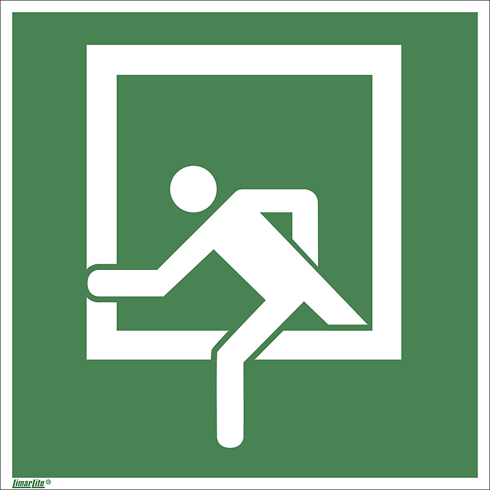 Reddingsbord, nooduitgang, VE = 10 stuks, folie, 200 x 200 mm