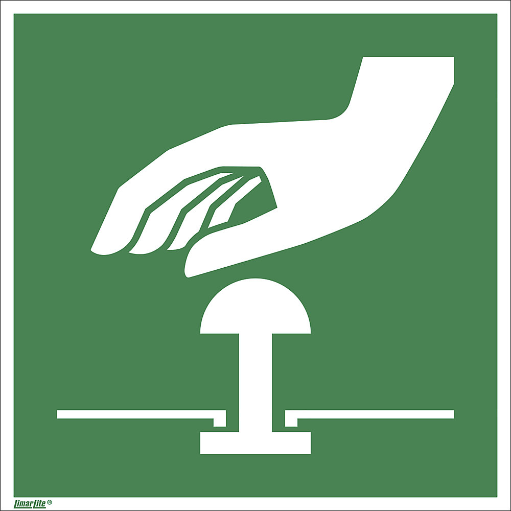 Reddingsbord, noodstopknop, VE = 10 stuks, folie, 150 x 150 mm