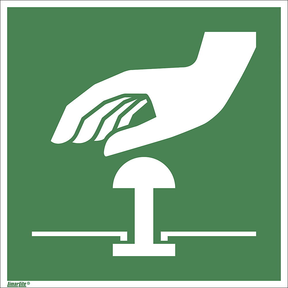 Reddingsbord, noodstopknop, VE = 10 stuks, folie, 200 x 200 mm