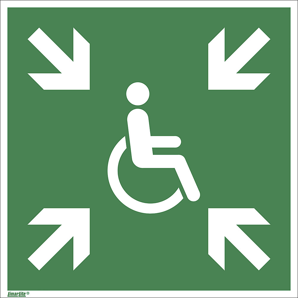 Reddingsbord, verzamelpunt, tijdelijk evacuatiepunt, aluminium, 400 x 400 mm