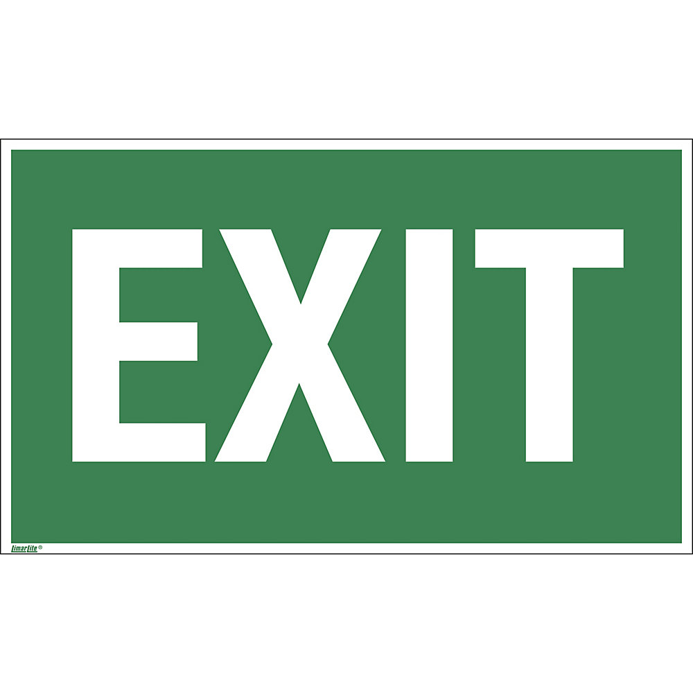 Extra combibord met tekst voor evacuatieborden, EXIT, VE = 10 stuks, folie, lang nalichtend, b x h x d = 250 x 150 x 0,1 mm