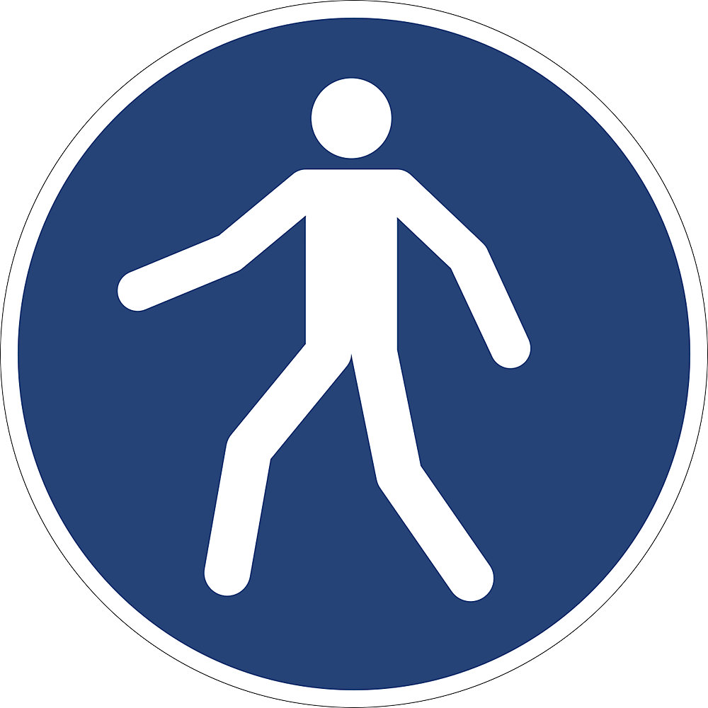 Gebodsbord, voetgangersgebied gebruiken, VE = 10 stuks, folie, Ø 200 mm