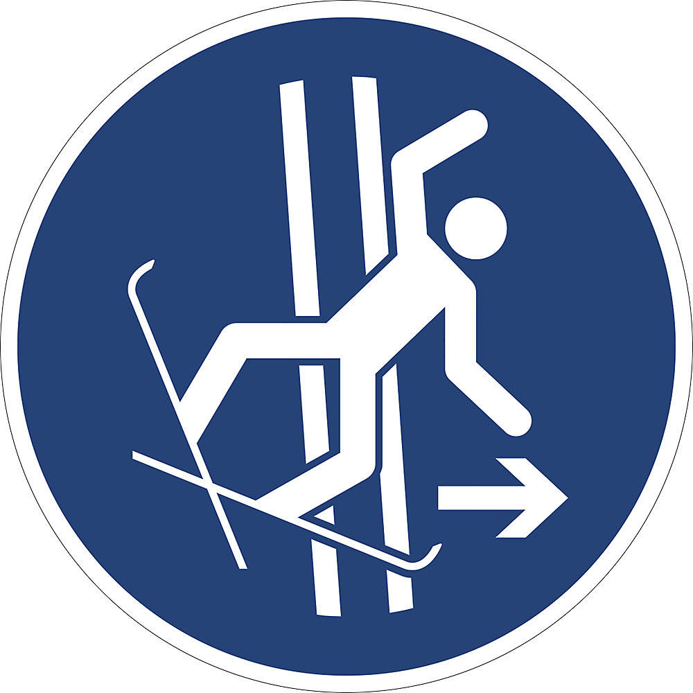 Gebodsbord, bij een val sleepspoor direct verlaten, VE = 10 stuks, folie, Ø 200 mm