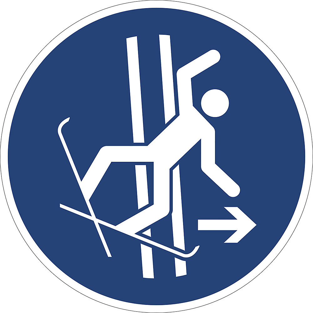 Gebodsbord, bij een val sleepspoor direct verlaten, VE = 10 stuks, aluminium, Ø 200 mm