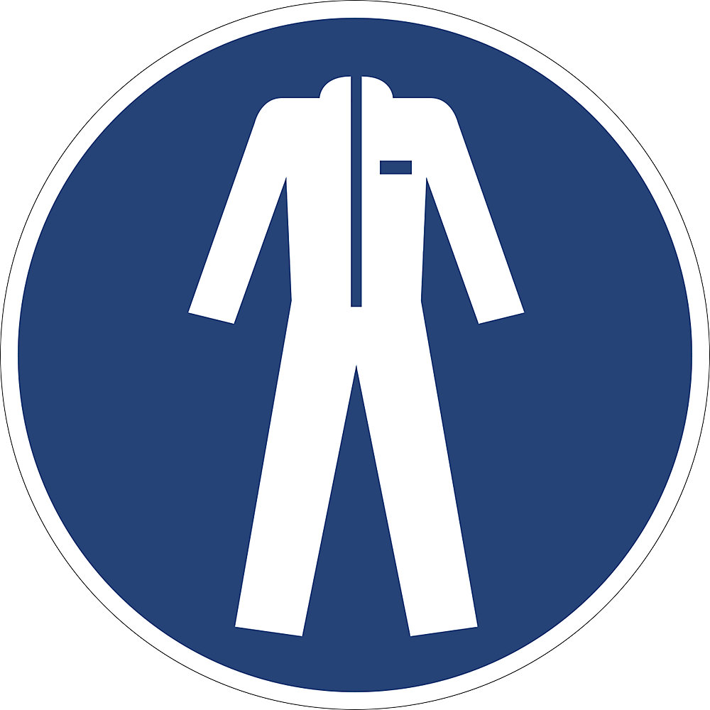Gebodsbord, beschermende kleding verplicht, VE = 10 stuks, folie, Ø 200 mm