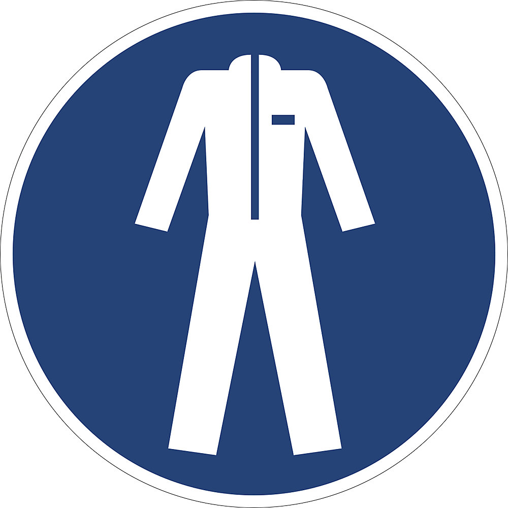 Gebodsbord, beschermende kleding verplicht, VE = 10 stuks, kunststof, Ø 200 mm