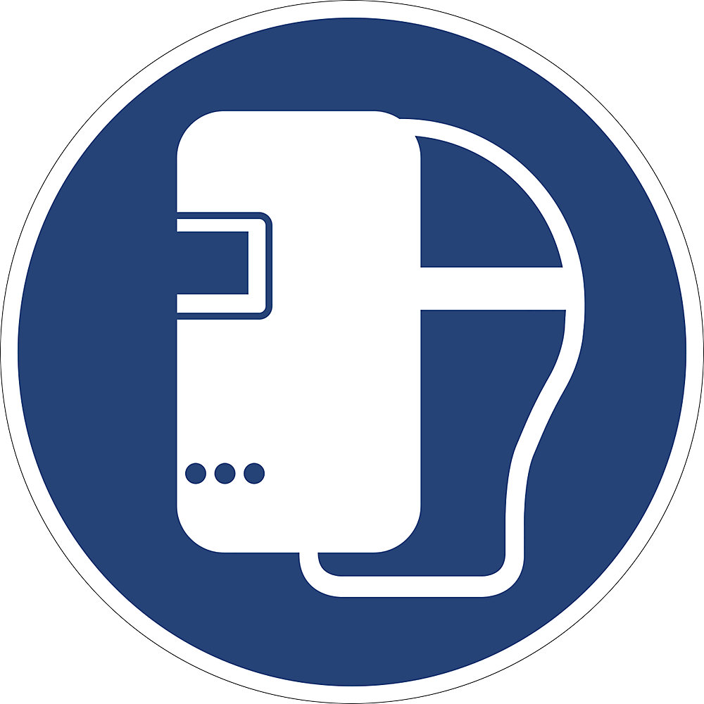 Gebodsbord, zweetmasker gebruiken, VE = 10 stuks, kunststof, Ø 200 mm