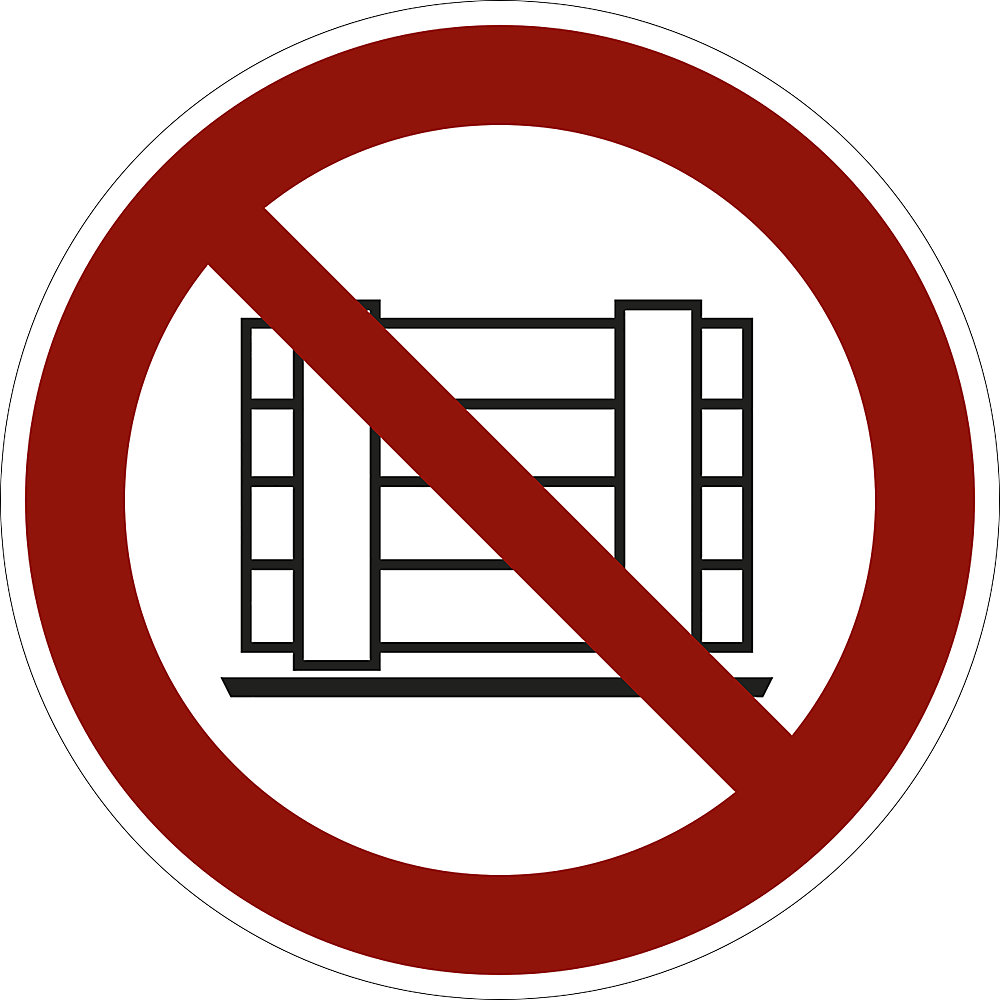 Verbodsbord, neerzetten en opslaan verboden, VE = 10 stuks, kunststof, Ø 200 mm