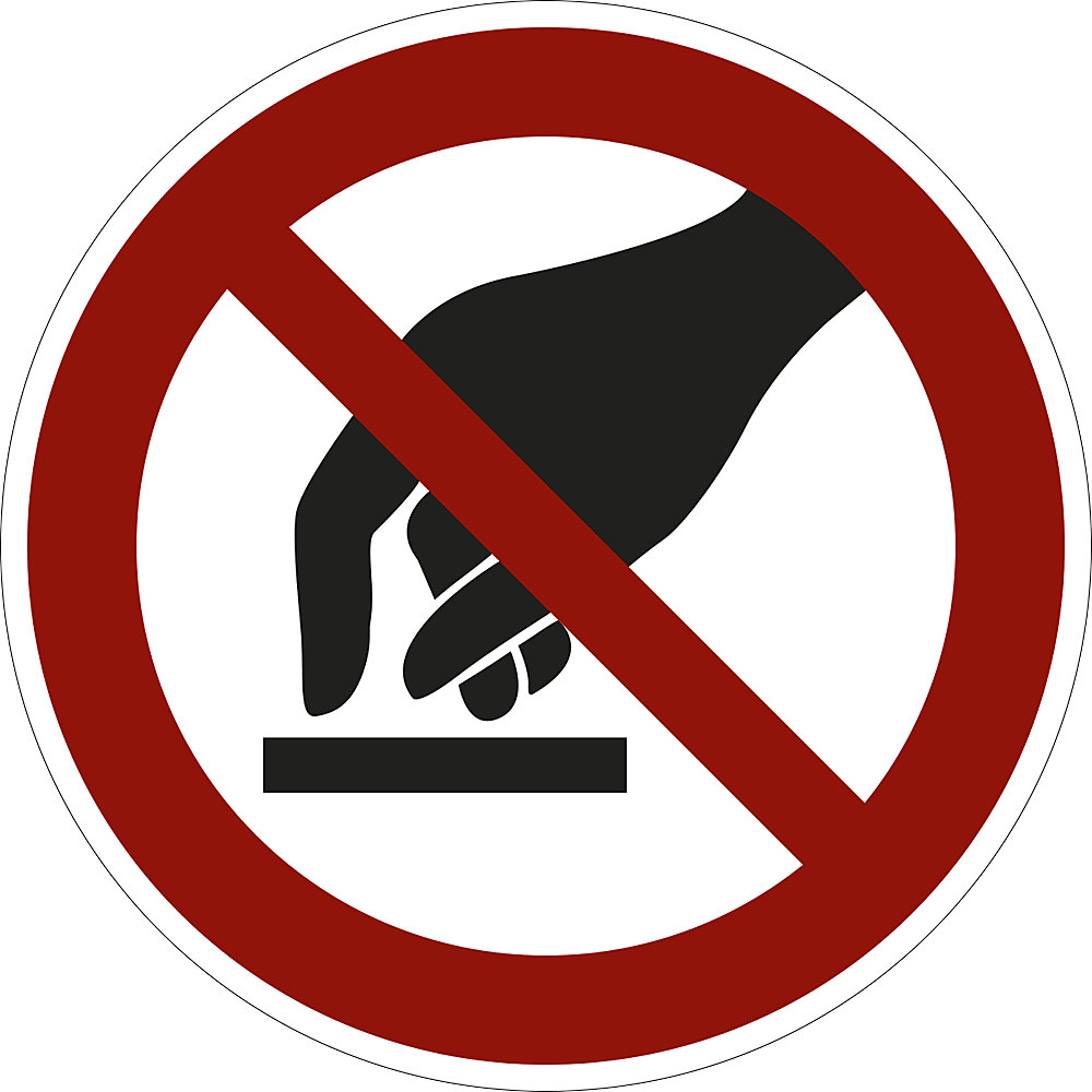 Verbodsbord, aanraken verboden, VE = 10 stuks, folie, Ø 100 mm