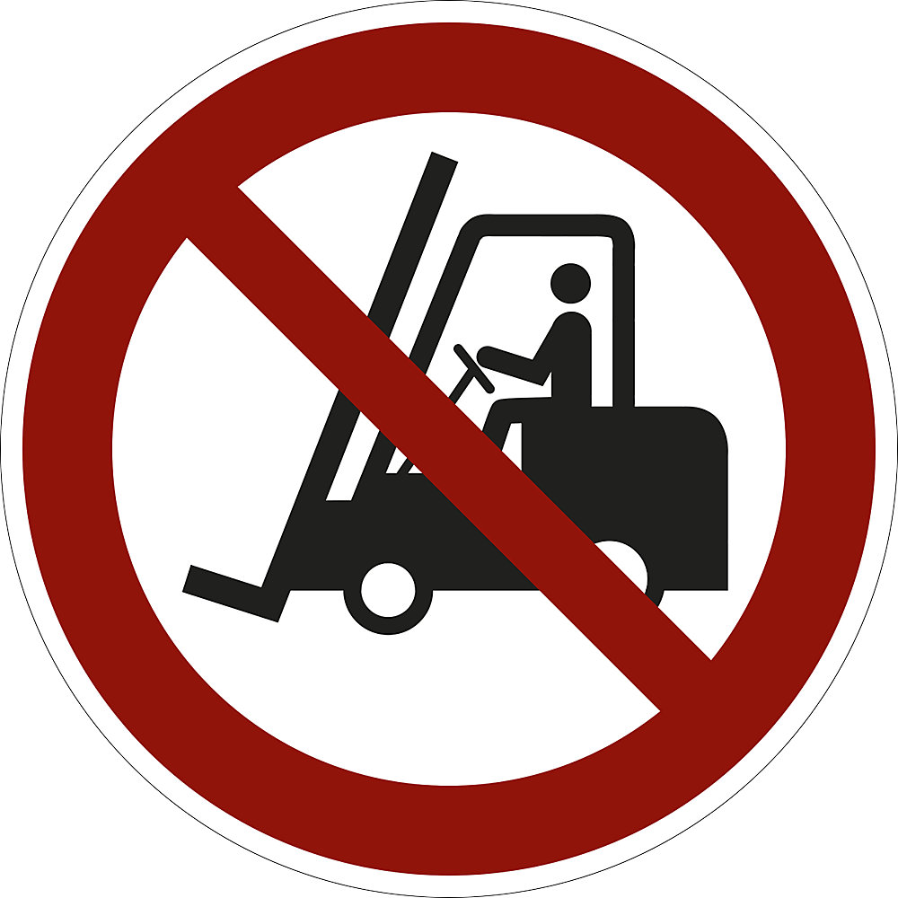 Verbodsbord, voor vorkheftrucks verboden, VE = 10 stuks, kunststof, Ø 200 mm