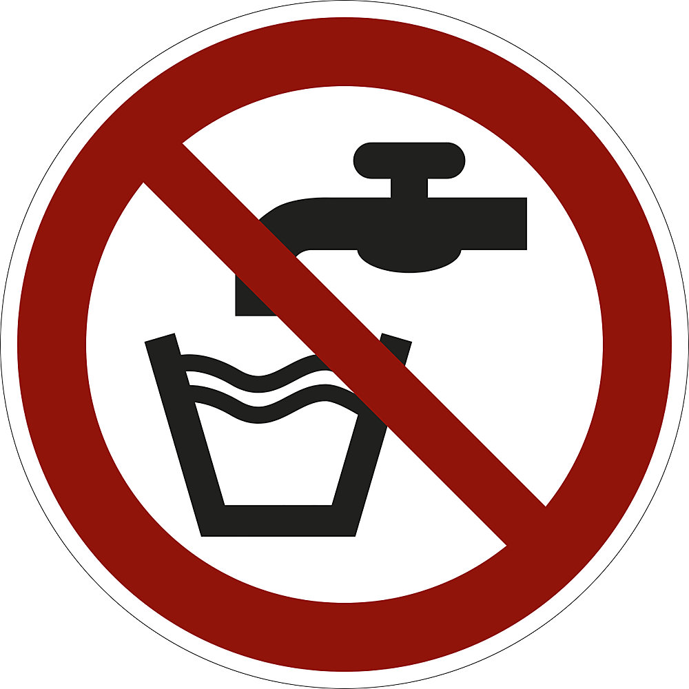 Verbodsbord, geen drinkwater, VE = 10 stuks, folie, Ø 100 mm