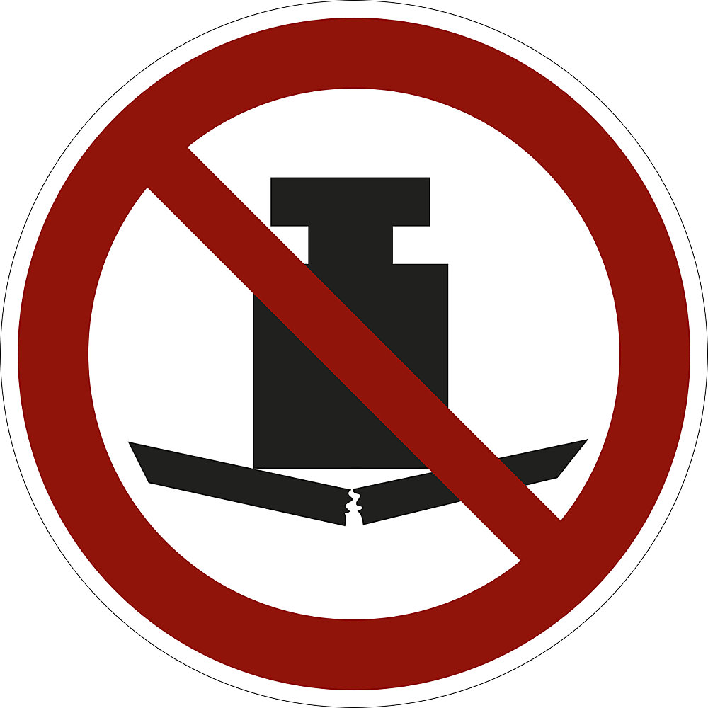 Verbodsbord, geen zware last, VE = 10 stuks, kunststof, Ø 200 mm