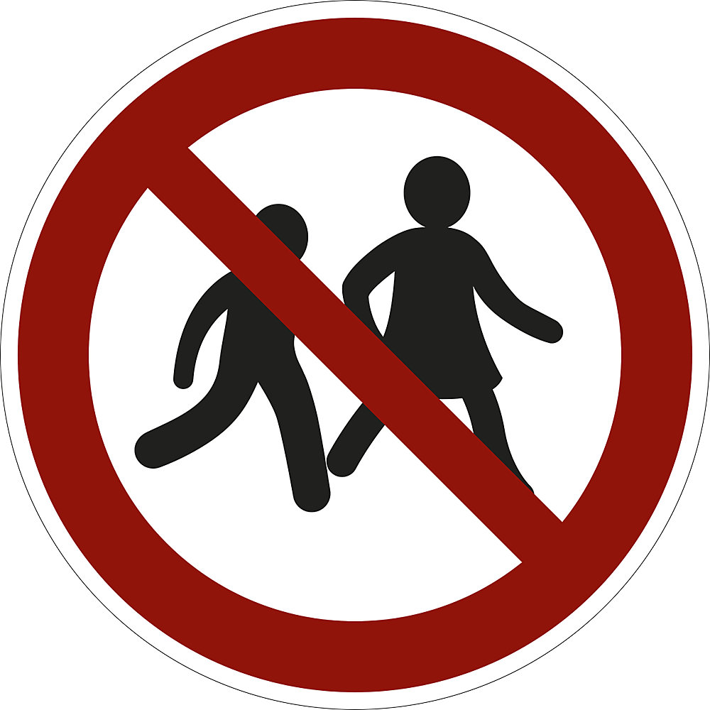 Verbodsbord, kinderen verboden, VE = 10 stuks, kunststof, Ø 200 mm