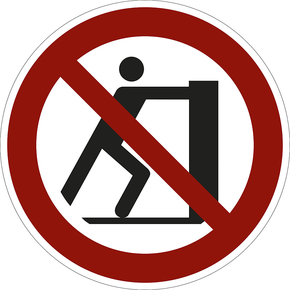 Verbodsbord, schuiven verboden, VE = 10 stuks, kunststof, Ø 200 mm