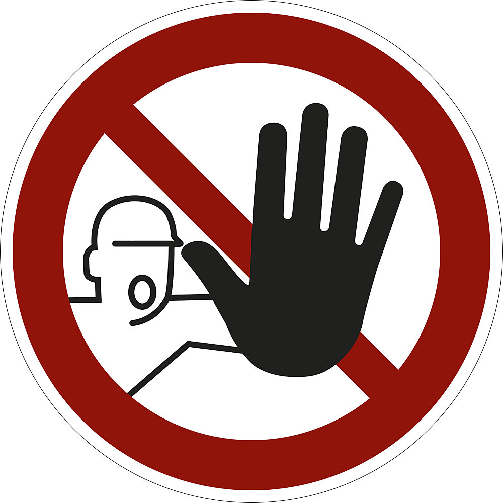 Verbodsbord, toegang voor onbevoegden verboden, VE = 10 stuks, folie, Ø 200 mm
