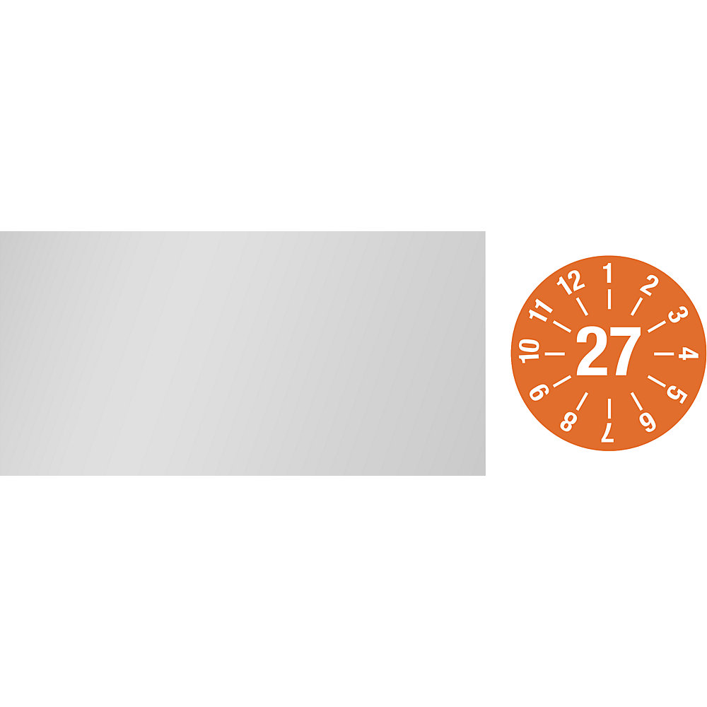 Kabelkeuringssticker, jaarsticker, l x h = 60 x 20 mm, 27, oranje