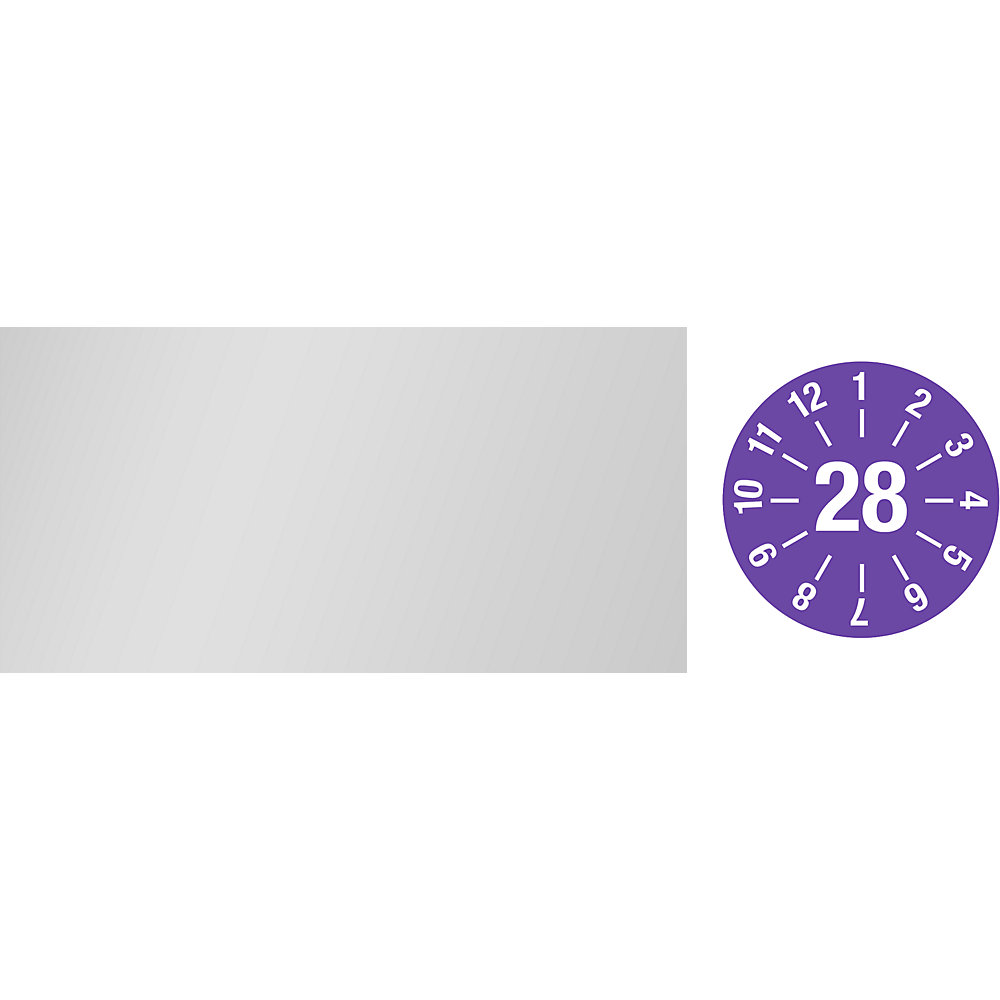 Kabelkeuringssticker, jaarsticker, l x h = 60 x 20 mm, 28, paars