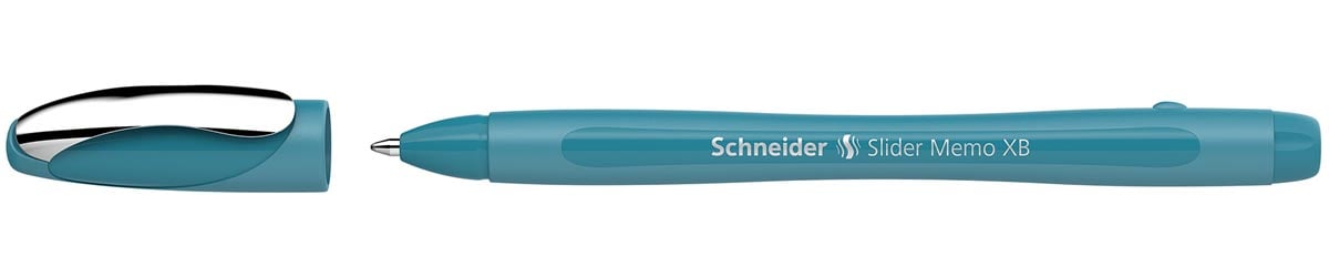 Schneider balpen Slider Memo Colour Edition, extra breed, blauwe inkt, teal