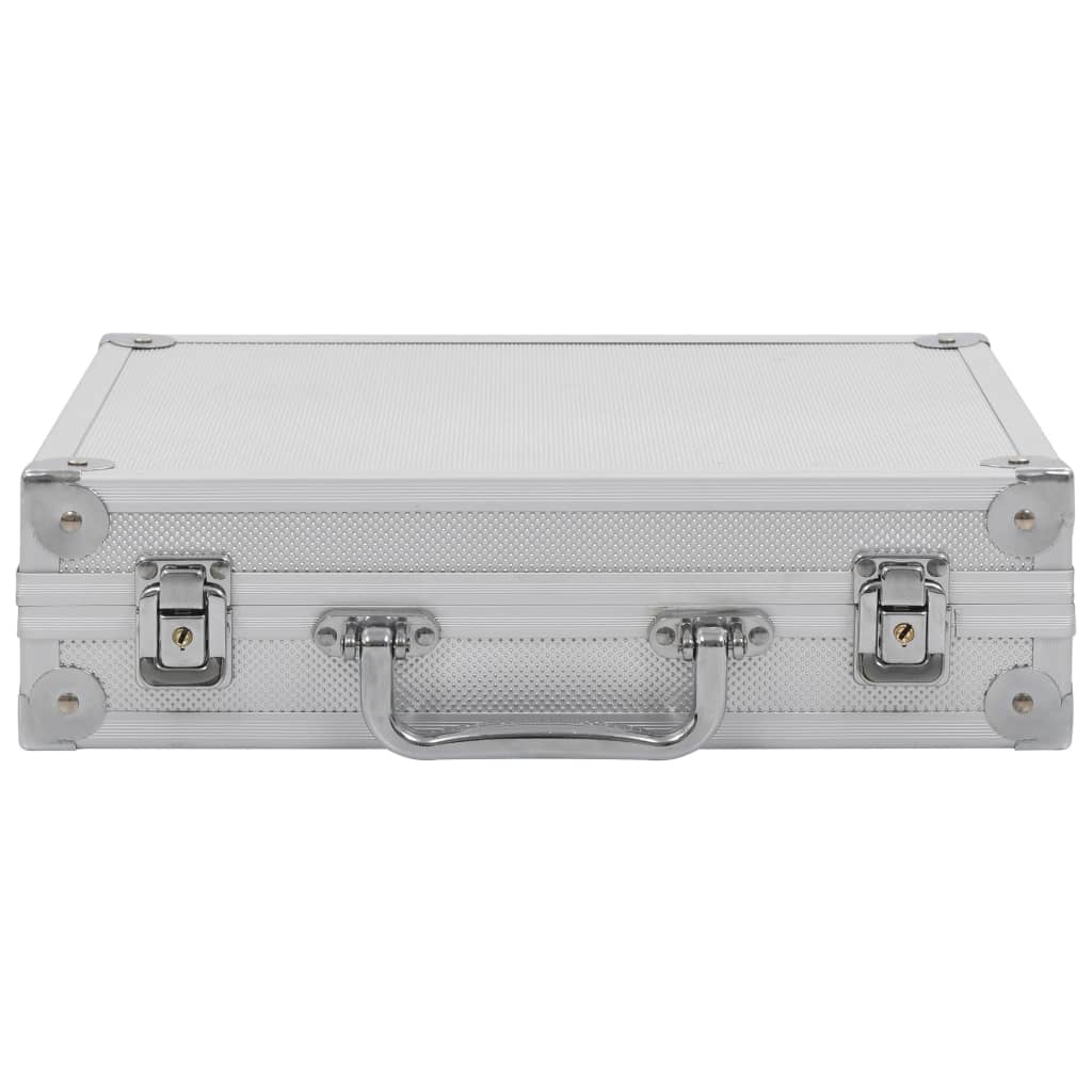 vidaXL Wapenkoffer aluminium ABS zilverkleurig