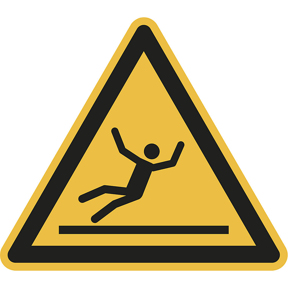 Waarschuwingsbord, waarschuwing voor uitglijgevaar, VE = 10 stuks, folie, hoeklengte 200 mm