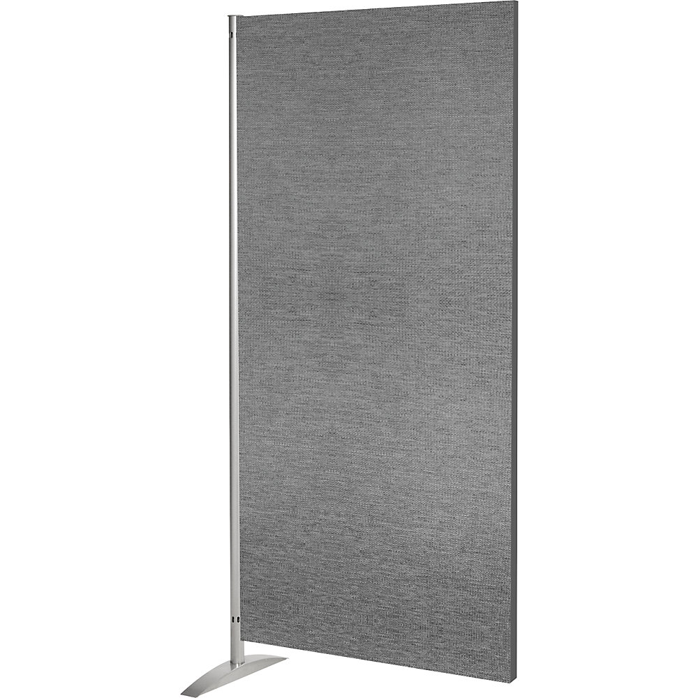 Scheidingswandsysteem, h x b x d = 1750 x 800 x 450 mm, textielelement, grijs