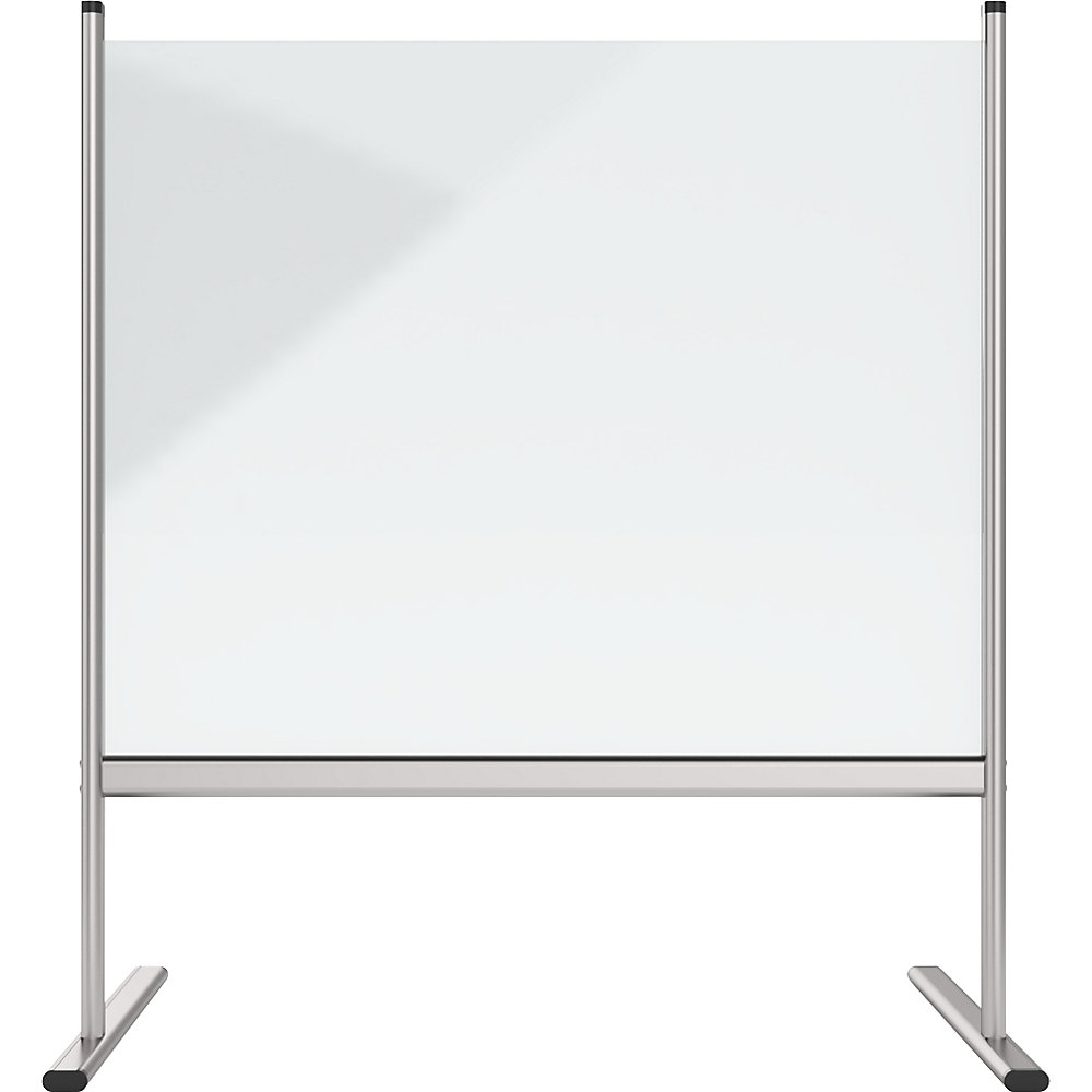 Magnetoplan Hygiënewand acrylglas met aluminium frame, poten, transparant, b x h = 1015 x 925 mm, vanaf 10 stuks