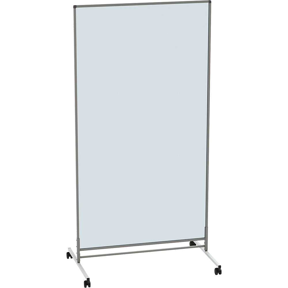 Ruimteverdeler, transparant en mobiel, h x b x d = 1950 x 1000 x 650 mm, basiselement, acrylglas