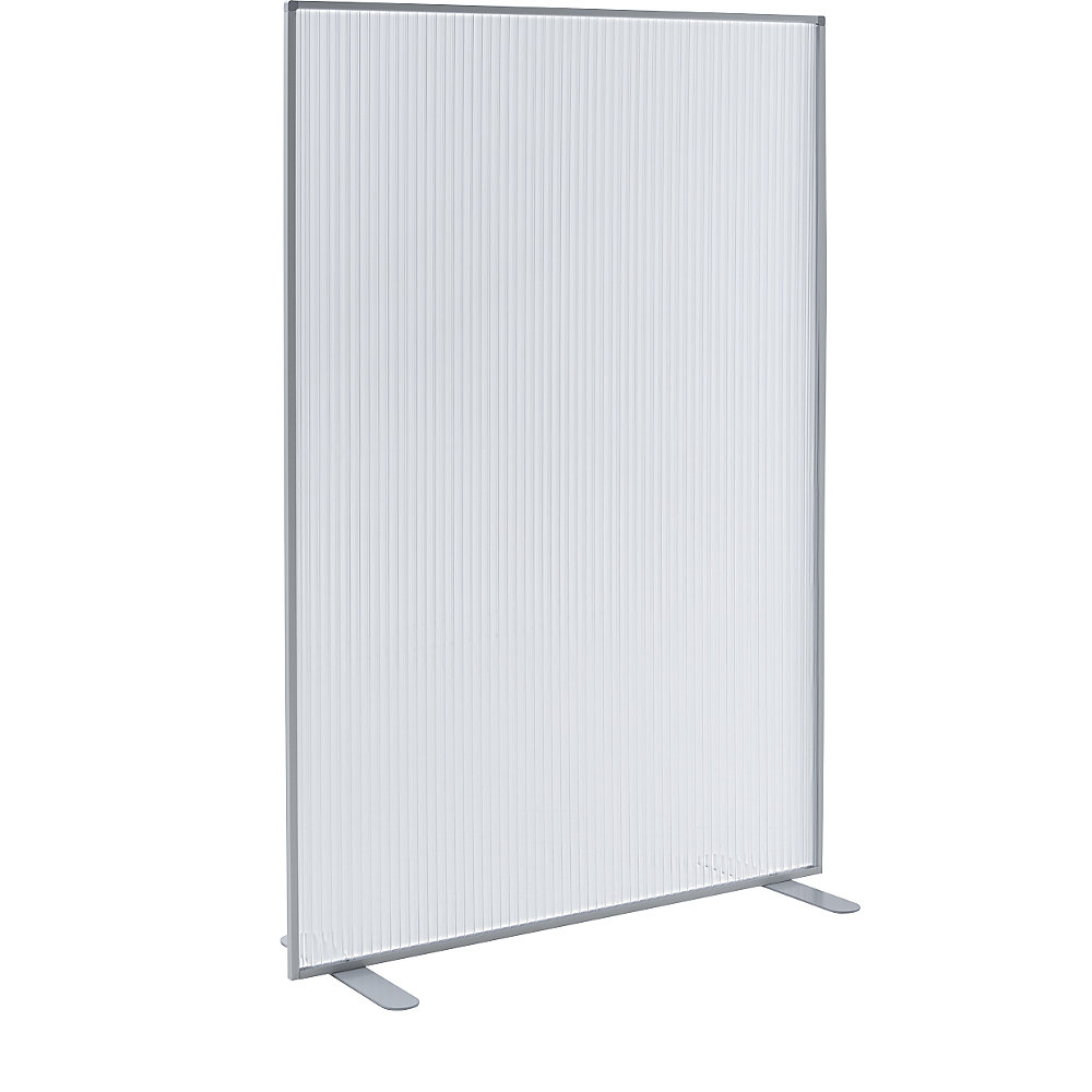 Zichtbeschermingsscheidingswand, met polycarbonaat verbindingsplaten, blank aluminiumkleurig, h x b x d = 1805 x 1200 x 480 mm