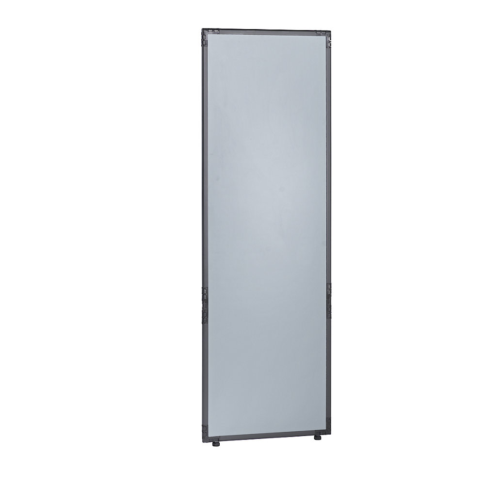 Scheidingswand, kunststof, frame leigrijs, zilvergrijs, h x b = 1950 x 650 mm