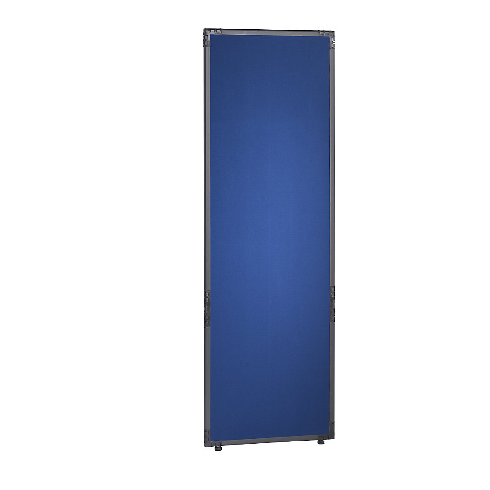 Scheidingswand, vilt, frame leigrijs, blauw, h x b = 1950 x 650 mm