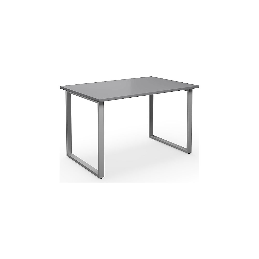 Multifunctionele tafel DUO-O, recht blad, diepte 800 mm, breedte 1200 mm, lichtgrijs / zilverkleurig