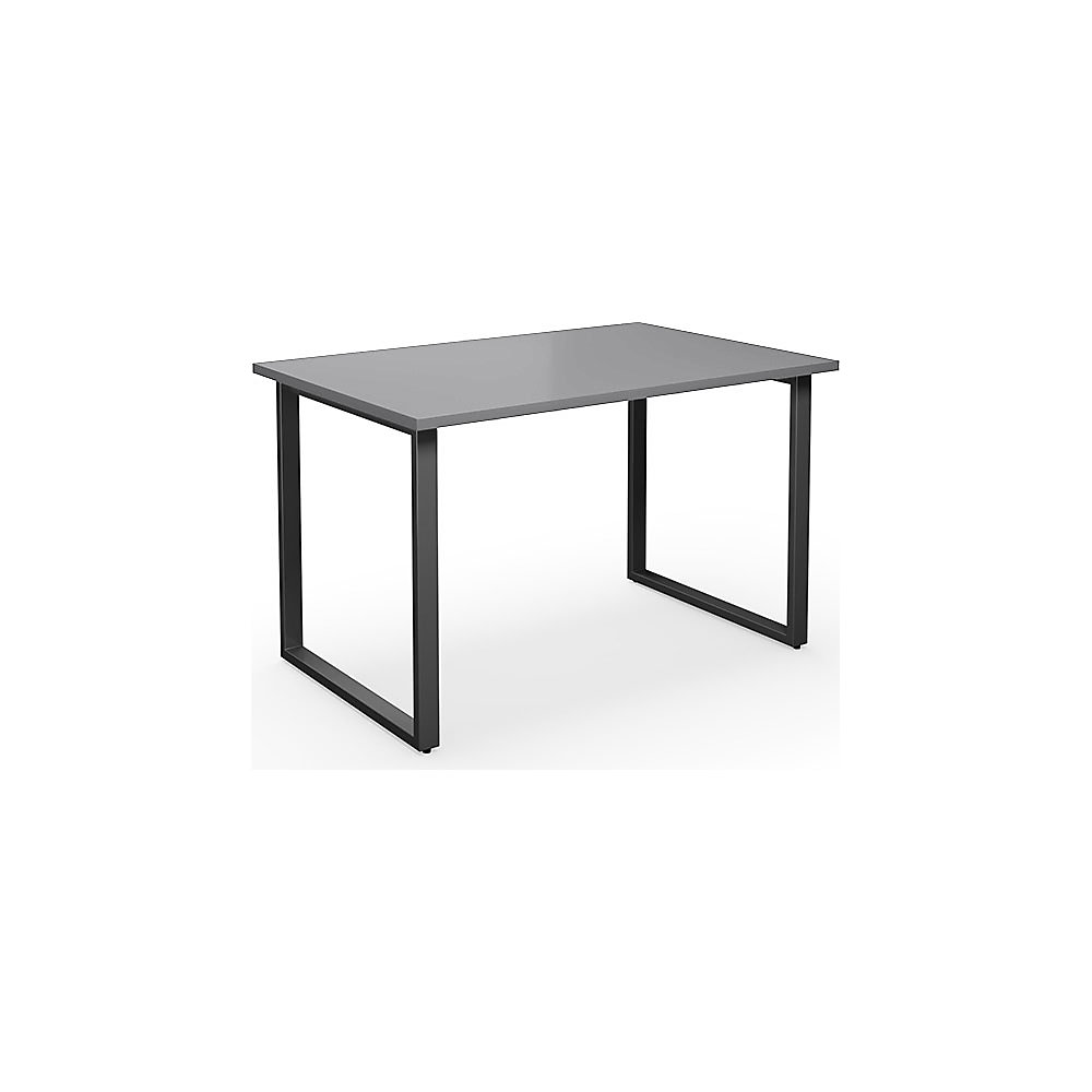 Multifunctionele tafel DUO-O, recht blad, diepte 800 mm, breedte 1200 mm, lichtgrijs / zwart