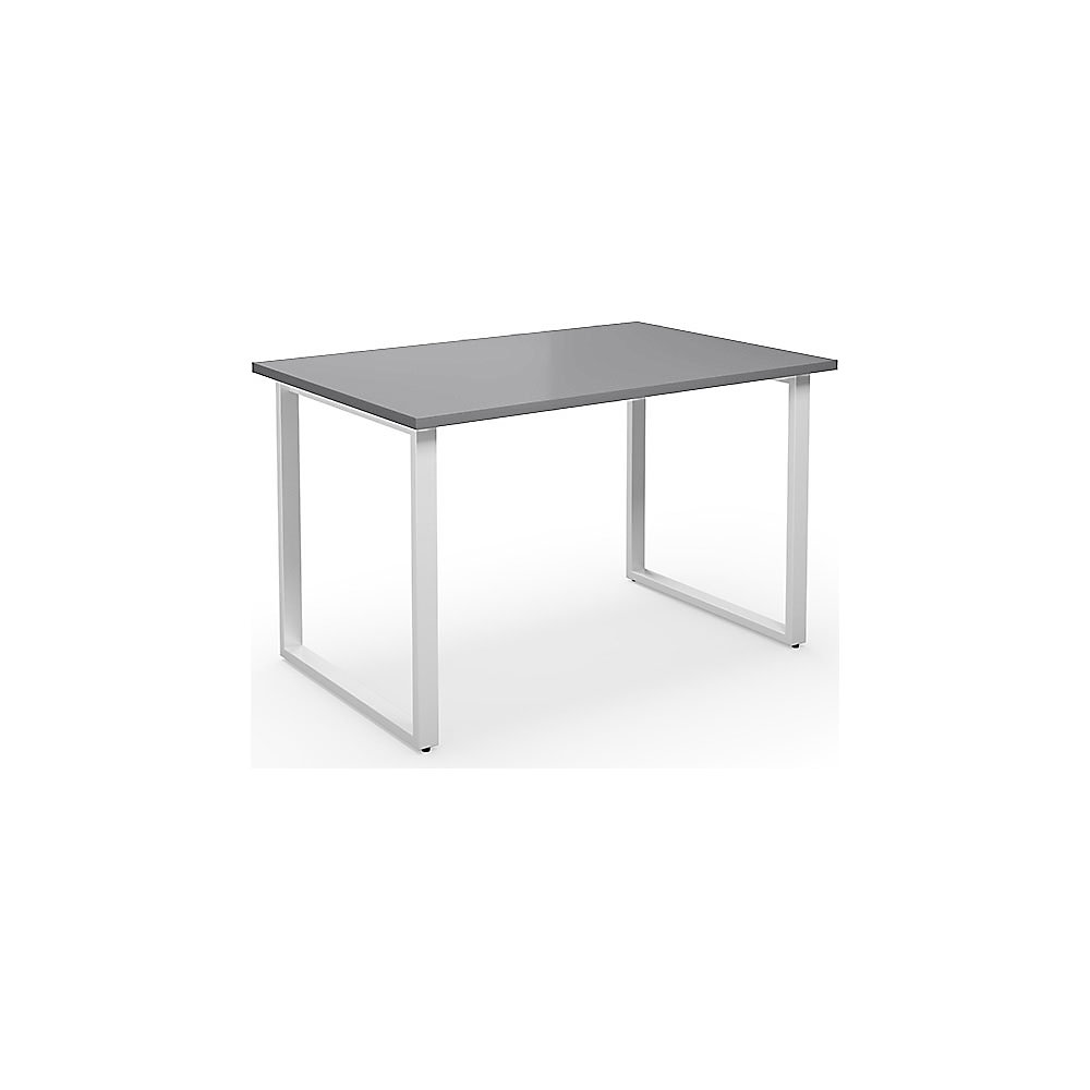 Multifunctionele tafel DUO-O, recht blad, diepte 800 mm, breedte 1200 mm, lichtgrijs / wit