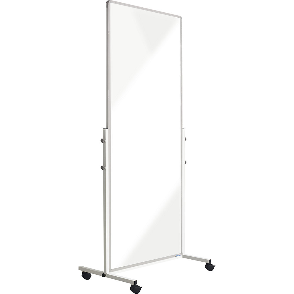 Mobiele scheidingswand van acrylglas, met 4 zwenkwielen incl. vastzetters, h x b x d = 1900 x 850 x 500 mm