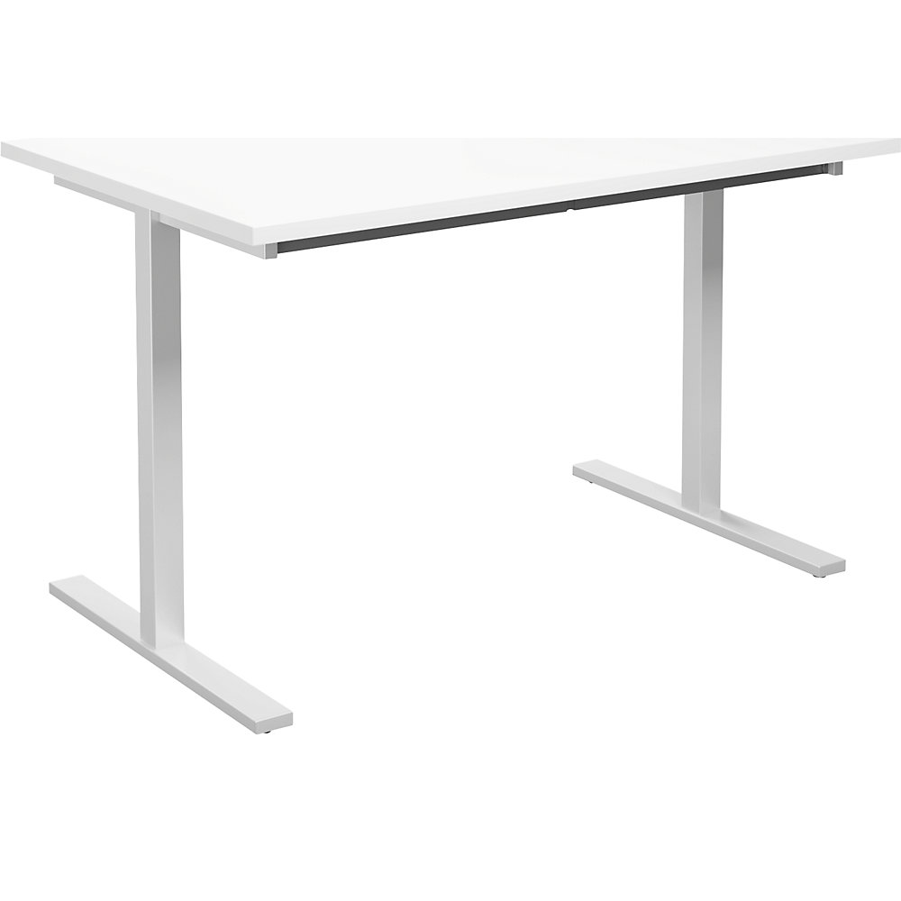 Multifunctionele tafel DUO-T, recht blad, h x d = 740 x 800 mm, breedte 1200 mm, wit, wit