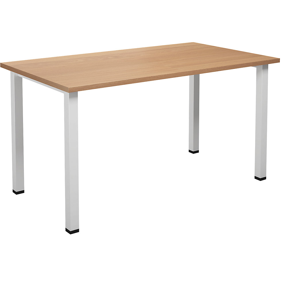 Multifunctionele tafel DUO-U, recht blad, diepte 800 mm, breedte 1400 mm, beukenhout, beukenhout
